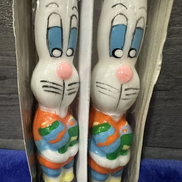 Vintage Easter Bunny Candles Set of 2 in Original Box Unlit 10” - Picture 4 of 8